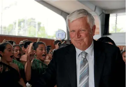  ?? KASHKA TUNSTALL ?? Retiring principal Richard Coote was greeted by a stirring po¯ whiri at his farewell assembly.