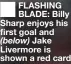  ?? ?? FLASHING BLADE: Billy Sharp enjoys his first goal and (below) Jake Livermore is shown a red card