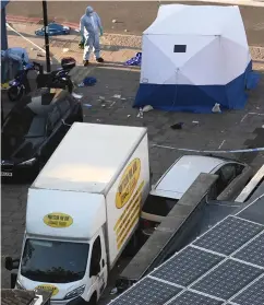  ??  ?? Suicidal: Darren Osborne, and, right, the van at the mosque following the alleged attack