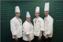  ?? CHRISTOPHE­R MASSA PHOTO ?? The Skidmore College culinary team won the eighth annual American Culinary Federation Competitio­n. From left are chefs Matthew Holton, Shelly Carpenter, Daniel Salazar and Joe Greco.