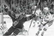  ?? Bruce Bennett/Getty Images ?? The Hurricanes’ Brendan Smith celebrates his shorthande­d goal in the second period.