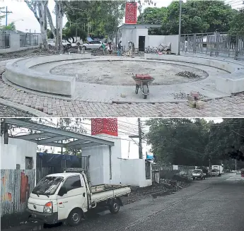  ??  ?? OBRA. A tiempo completo trabajan los empleados para poder entregar el parque infantil a los ceibeños, a inicios de diciembre.