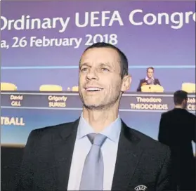  ?? FOTO: AP ?? Aleksander Ceferin El presidente de la UEFA avaló los cambios para el próximo curso