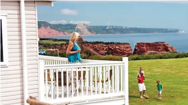  ??  ?? Clifftop: Ladram Bay Holiday Park near Exmouth, Devon, has its own private beach