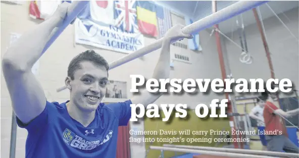  ?? JASON MALLOY/THE GUARDIAN ?? Cameron Davis has been an Island Gymnastics Academy athlete for five years. His favourite event is the horizontal (high) bar.