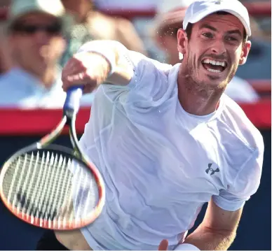  ??  ?? Glorious victory: Andy Murray pulled out all the stops to defeat Serbian rival Novak Djokovic