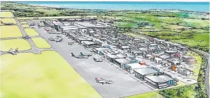  ??  ?? SHELVED: An artist’s impression of the plans for Cairns Airport’s commercial enterprise precinct on the western side of the runway.