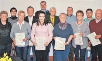  ?? FOTO: RES ?? Urkunden und Ehrengaben gab es für einige Mitglieder der Concordia Lauchheim.