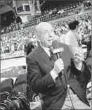  ?? Grant Halverson
Getty Images ?? DICK VITALE of ESPN reports on Duke versus Georgia Tech basketball game in Durham, N.C., in February.