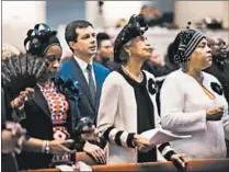  ?? SEAN RAYFORD/GETTY ?? Democratic presidenti­al candidate Pete Buttigieg attends a Sunday church service in Rock Hill, South Carolina, in October.