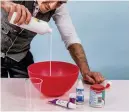  ??  ?? 1. Tip about 200ml of PVA glue into a large mixing bowl.