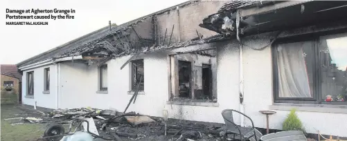  ?? MARGARET McLAUGHLIN ?? Damage at Agherton Grange in Portstewar­t caused by the fire