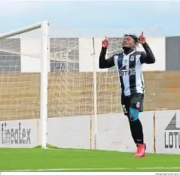  ?? ERASMO FENOY ?? Koroma festeja su gol al Cádiz B.