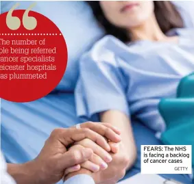  ?? GETTY ?? FEARS: The NHS is facing a backlog of cancer cases