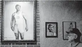  ?? [OKLAHOMAN ARCHIVES] ?? A painting of Jim Thorpe is shown at the Oklahoma Sports Museum in Guthrie in 2008.