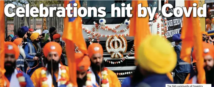  ??  ?? The Sikh community of Coventry celebrate Vaisakhi with a procession through the streets of the city in 2019.