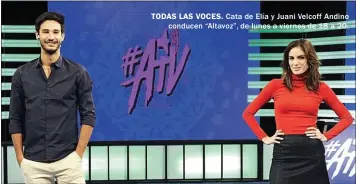  ??  ?? TODAS LAS VOCES. Cata de Elía y Juani Velcoff Andino conducen “Altavoz”, de lunes a viernes de 18 a 20.