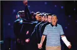  ??  ?? Kevin Spacey and the cast of 'Dear Evan Hansen' perform at the 71st annual Tony Awards.