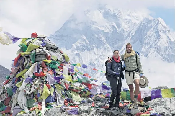  ??  ?? Tall order: Ben Fogle and Victoria Pendleton are bidding to reach the summit of Mount Everest