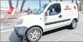  ??  ?? ■ (Top) Ferrari rising star Charles Leclerc on the wheel of a medical delivery vehicle during Red Cross duty in Monaco. (Below) Respirator valves developed by Ferrari at its Maranello plant.