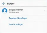  ??  ?? In den Einstellun­gen/Nutzer und Konten lassen sich neue Nutzer anlegen.