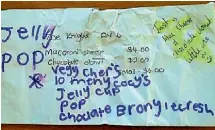  ?? SUPPLIED ?? Six-year-old Zoe Knight tried to get extra goodies in her lunch order.