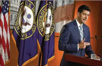  ?? ALEX WONG / GETTY IMAGES ?? House Speaker Paul Ryan said leaders would work toward a proposal that resembles President Donald Trump’s demands on immigratio­n. In exchange for providing possible citizenshi­p for Dreamers, Trump has demanded money for a border wall and the end to an...