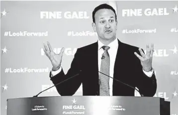  ?? PAUL FAITH/GETTY-AFP ?? Opposition politician­s slammed Prime Minister Leo Varadkar’s Fine Gael party over the planned commemorat­ion.