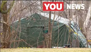  ??  ?? Authoritie­s also put up a tent in the garden where they eventually found human remains in pot plants.