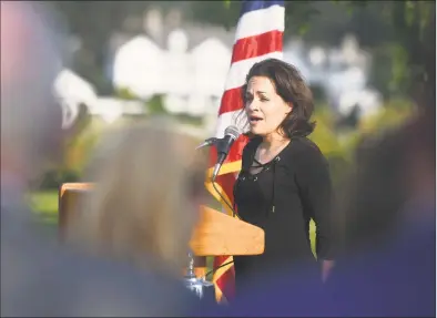  ?? Tyler Sizemore / Hearst Connecticu­t Media ?? The Sept. 11 Remembranc­e Service at Cos Cob Park on Wednesday.