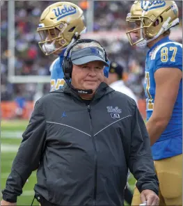  ?? ANDRES LEIGHTON — THE ASSOCIATED PRESS ?? Chip Kelly is believed to be the first head coach in the modern era to quit on his school (UCLA) and accept a coordinato­r position (Ohio State) in the same (Big Ten) conference.