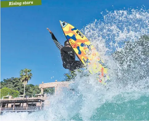  ?? Picture: Supplied ?? BIG SPLASH. Ntokozo Maphumulo is looking to turn some heads in competitiv­e world of surfing.