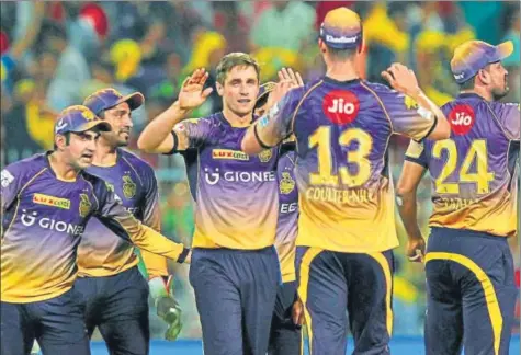  ?? AFP ?? The Kolkata Knight Riders are closing in on playoffs as they have 12 points. Two more wins could confirm their berth in the top four of IPL 10.