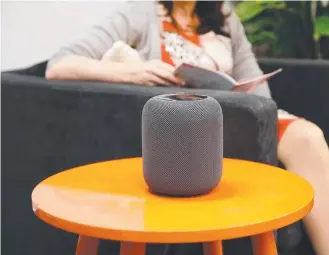  ?? Picture: AAP ?? The Apple HomePod speaker.