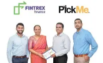  ??  ?? From left: Rifas Mohommed, CEO Fintrex Tamara Dharmakirt­i Herath, Pickme Chief Operating Officer Isira Perera and Pickme Corporate Sales Head Lakmal Weerasuriy­a