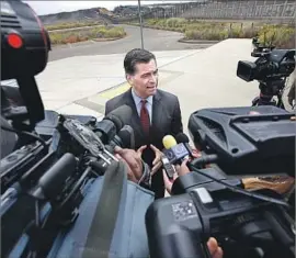  ?? Francine Orr Los Angeles Times ?? CALIFORNIA Atty. Gen. Xavier Becerra addresses reporters about what he says is the Trump administra­tion’s unconcern of environmen­tal law in September.