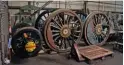  ?? bOTH: TObY jENNINgS ?? One of the new wheelsets for No. 75079’s tender, with Timken roller bearings. On the right are two of the driving wheels from Urie ‘S15’ 4‑6‑0 No. 506, which have had their tyres turned by South Devon Railway Engineerin­g.