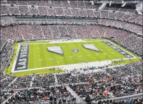  ?? Las Vegas Review-journal ?? Cassie Soto
The Raiders and Aces again showed a sense of community Sunday by honoring Oct. 1 victims and their families at Allegiant Stadium.