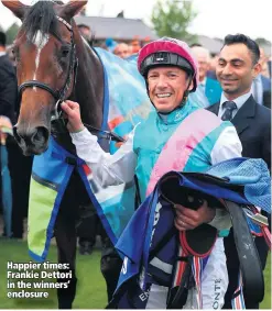  ??  ?? Happier times: Frankie Dettori in the winners’ enclosure