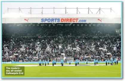  ??  ?? The modernday all-seated Gallowgate End