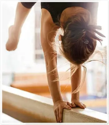  ??  ?? BEAM ME UP: Junior gymnastics is a great way to stay fit and have fun at the same time. PHOTO: AGENCY