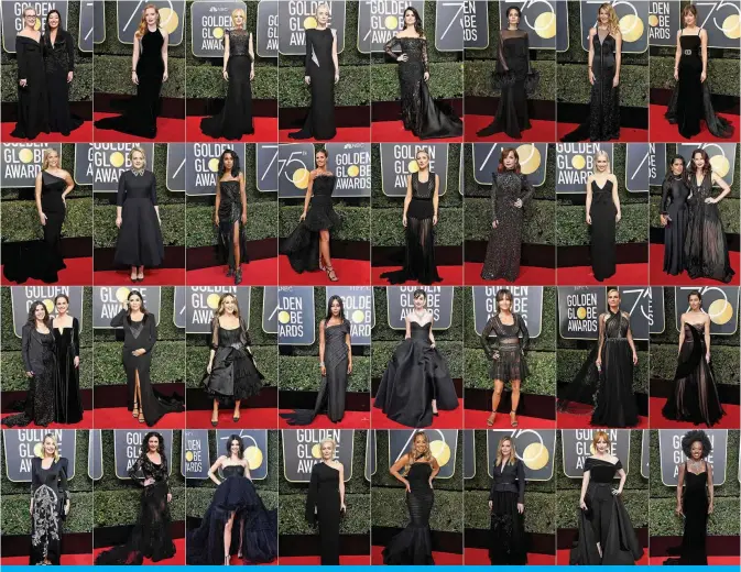 ??  ?? This combinatio­n of pictures created yesterday shows (From top left to right) Meryl Streep (left) and Ai-jen Poo, Jessica Chastain, Nicole Kidman, Saoirse Ronan, Penelope Cruz, Angelina Jolie, Laura Dern, Dakota Johnson, Reese Witherspoo­n, Elizabeth...