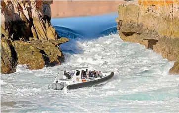  ?? TOURISM WESTERN AUSTRALIA ?? Up-close experience of the waterfalls on a boat tour with Horizontal Falls Seaplane Adventures.