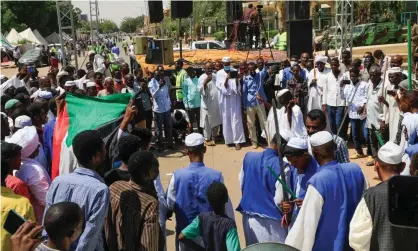  ?? Protesters in Khartoum on Sunday. Photograph: Ashraf Shazly/AFP/Getty Images ??