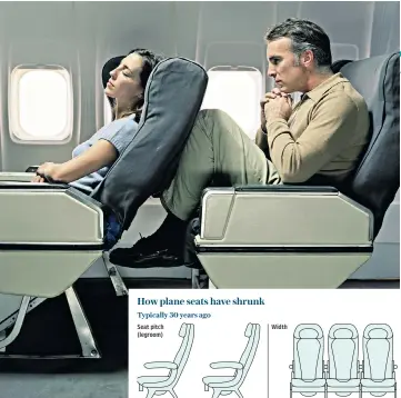  ??  ?? PITCH BATTLE
Adding seats to planes often means less space for passengers