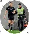  ??  ?? Beauden Barrett has been released from the All Blacks camp to recover from his concussion symptoms.