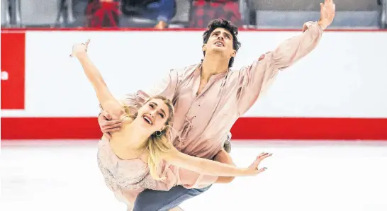  ?? USA TODAY SPORTS ?? Piper Gilles and Paul Poirier during senior dance free program at the 2024 Canadian National Figure Skating Championsh­ips at Winsport Arena on Jan. 13.