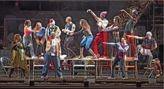  ?? CAROL ROSEGG ?? The 2017 ensemble of “Rent” performs a number.