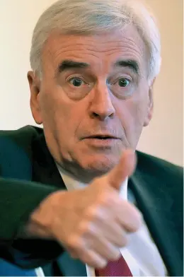  ??  ?? Scottish visit: John McDonnell speaking in Glasgow yesterday