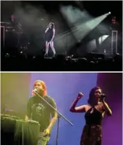  ??  ?? (right) Muse for the music ... Rozella (third from left) together with members of Chvrches (from far left) Cook, Doherty and Mayberry at the Tiger Jams finale. (left, top and bottom) Chvrches and Rozella performing at the event.